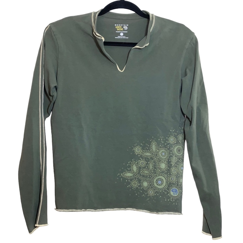 Mountain Hardwear Green Cotton Long Sleeve Tee Size M